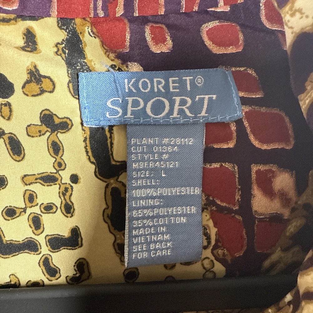 Koret Sport Women Zip Lightweight Windbreaker Jacket in Abstract Size Large - Picture 2 of 7